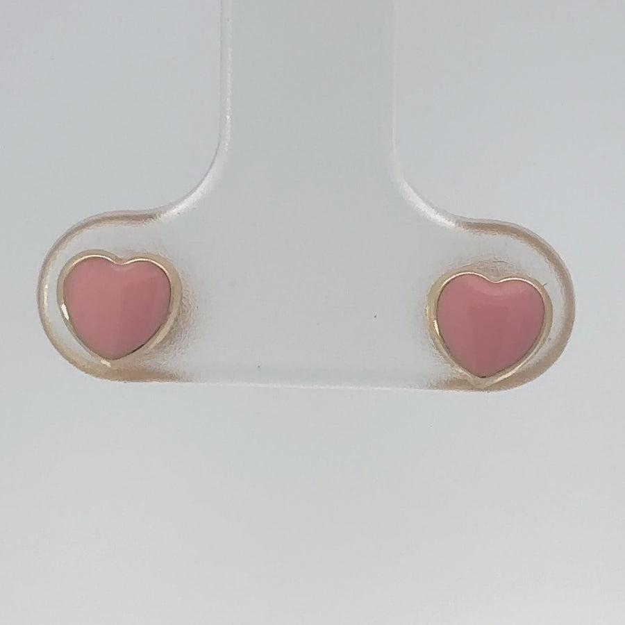 14k Gold Small Heart Stud Earrings for Baby