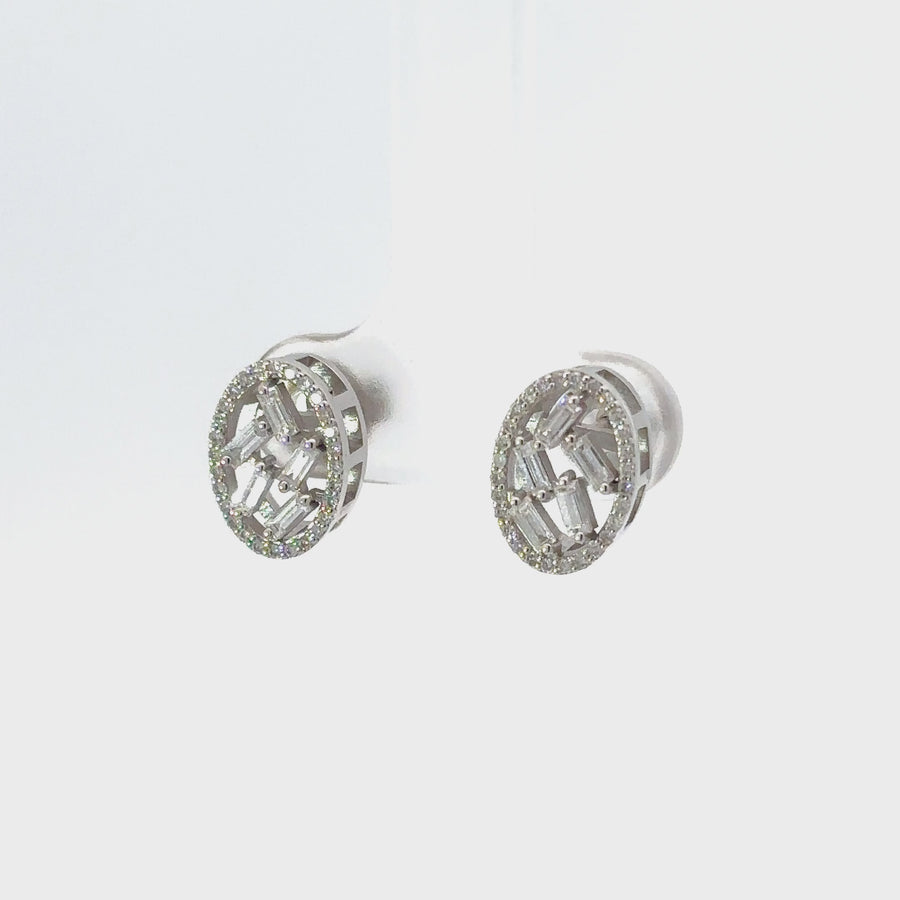 Diamond Oval Earrings for Women