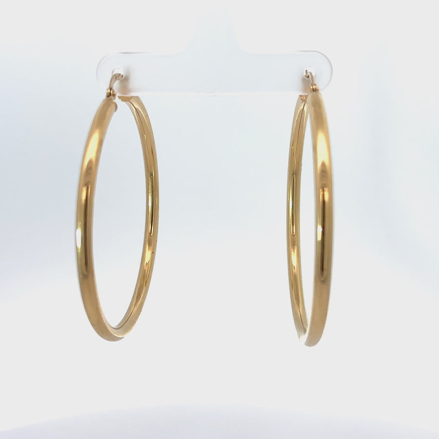 14k Gold Hoop Earrings - 49 mm