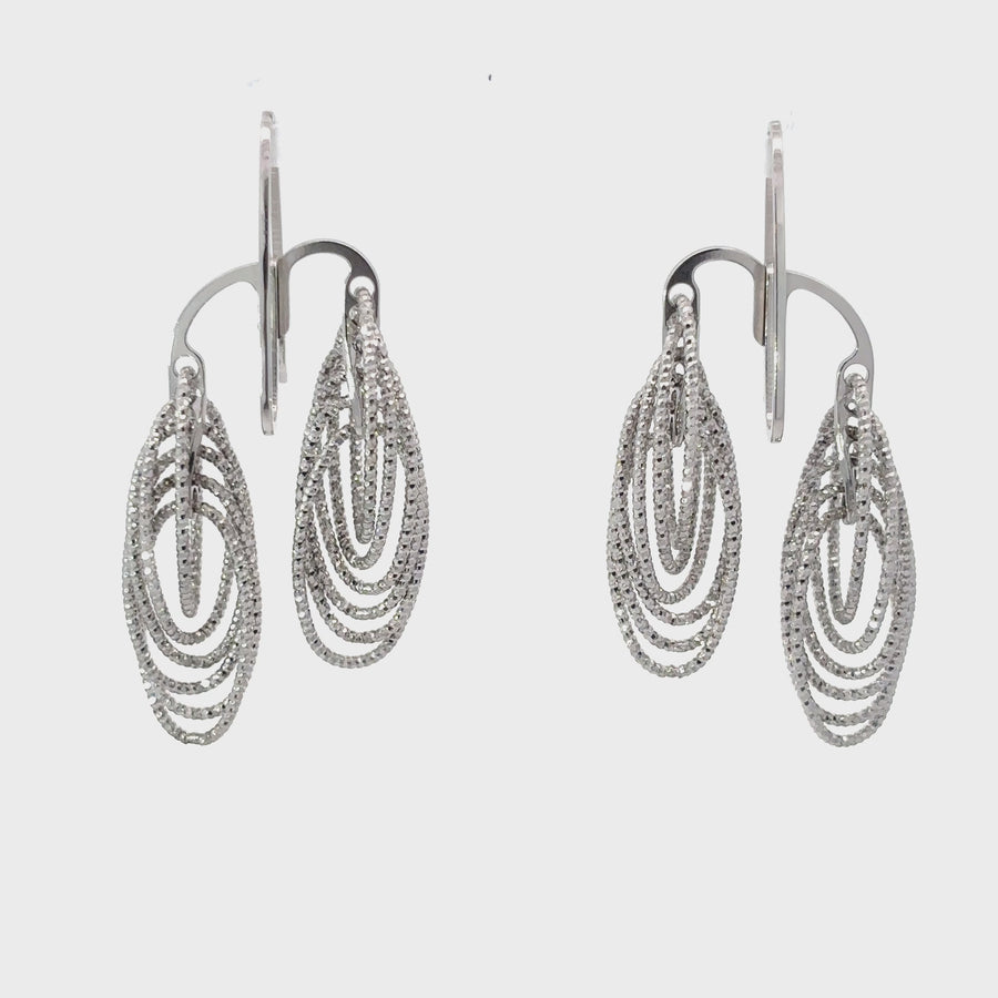 Silver Diamond-Cut Circle Earrings – Women