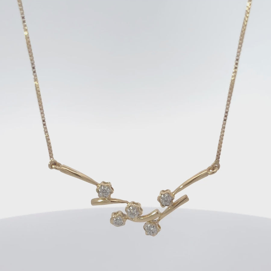 14k Gold Necklace with Diamonds – 16.5 Inches