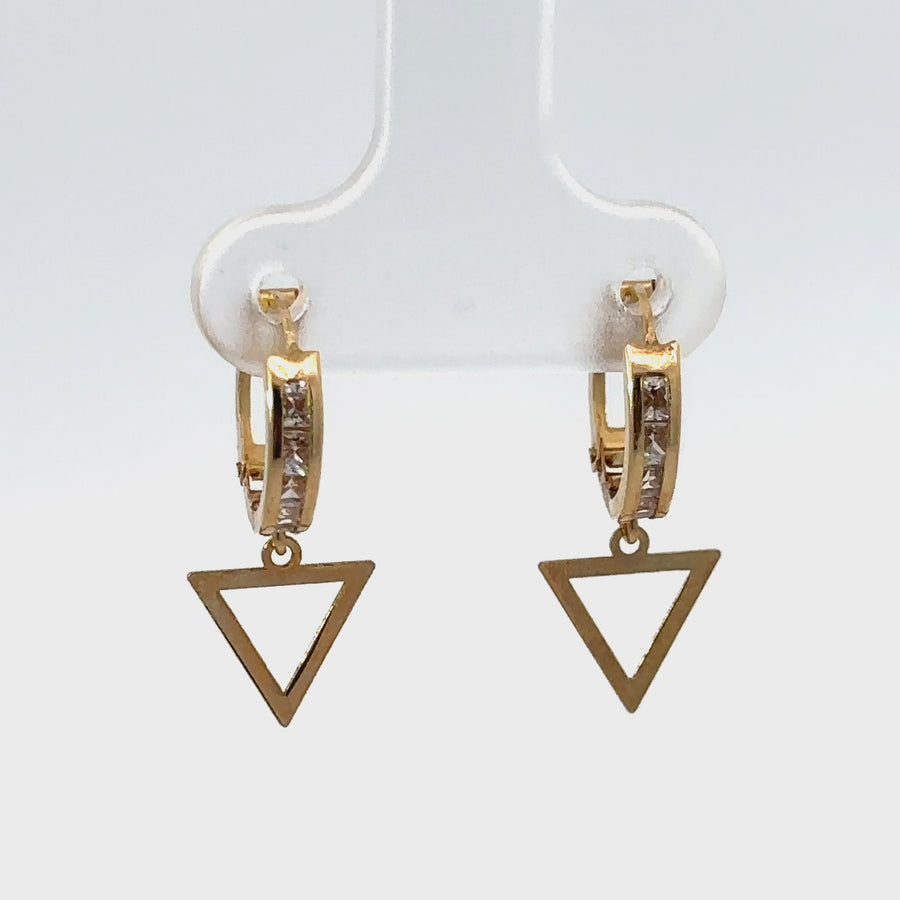 14k Gold XS Triangle Earrings for Babies