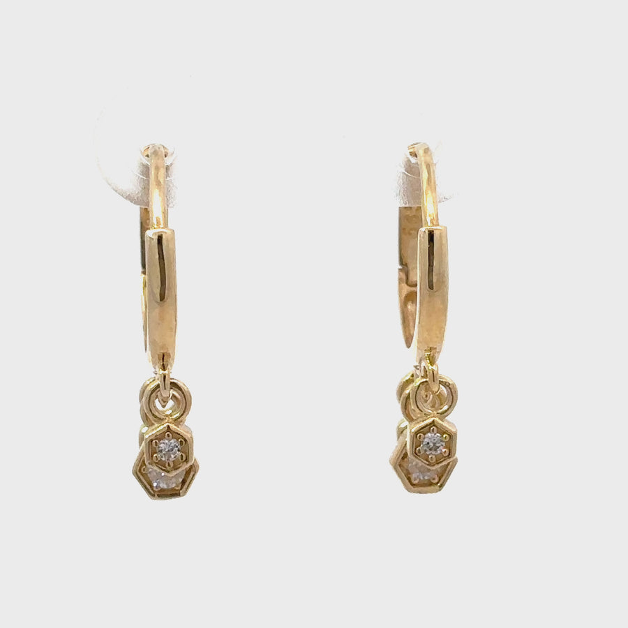 14k Gold Earrings with Cubic Zirconia for Women and Babies