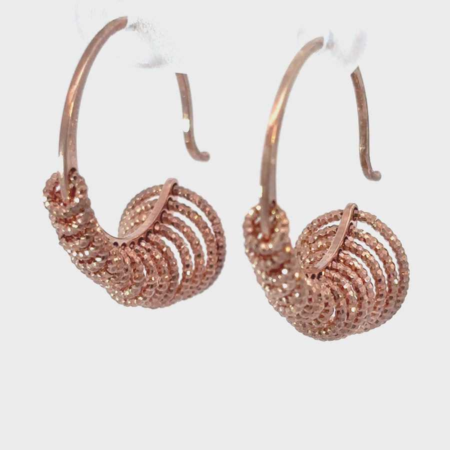 Rose Gold Small Circle Earrings for Women