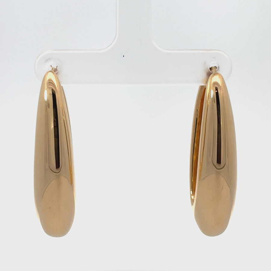 14k Gold Oval Medium Earrings – Elegant and Versatile for Women