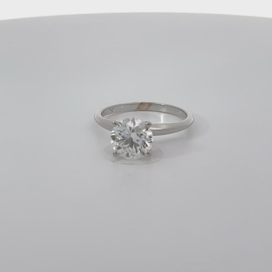 14k White Gold Ring with 2.08 CTS Lab Diamond for Women