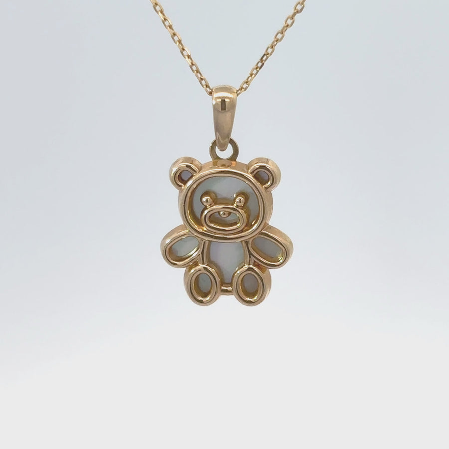 14k Gold Bear Pendant for Women and Baby