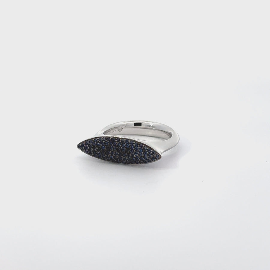 Nano Blue Silver Ring - Elegant Design for Women