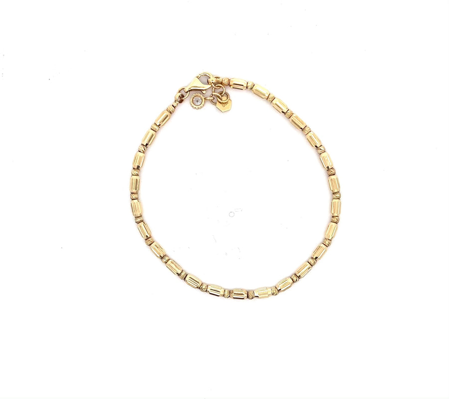 Bracelet Faceted in 14K Gold for Women - 20 cm