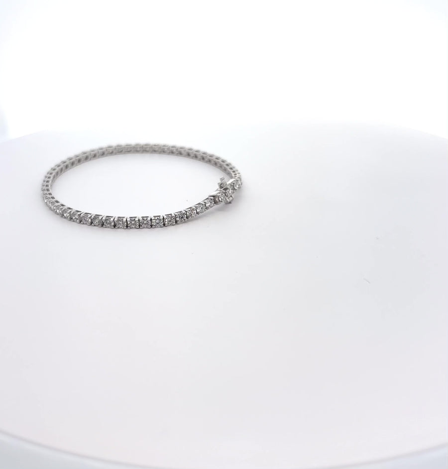 14k White Gold Bracelet with 5.00 CTS Lab Diamonds for Women