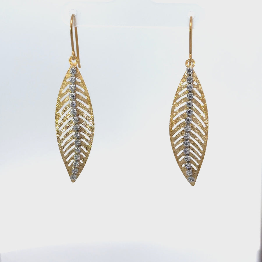 14k Gold Leaf Earrings