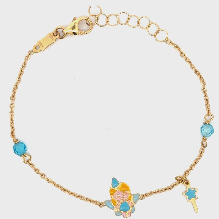 14k Gold Adjustable Baby Bracelet - 12 to 14.3 cm