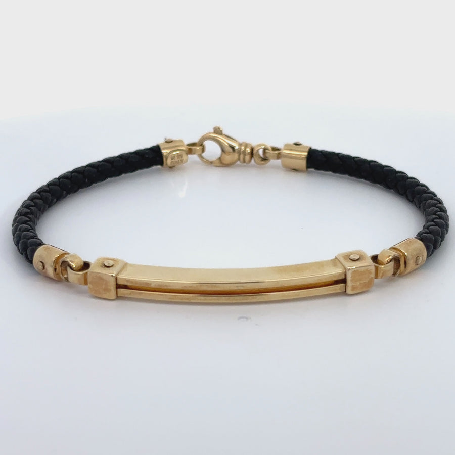 14k Gold Bracelet for Men, 19.5 cm