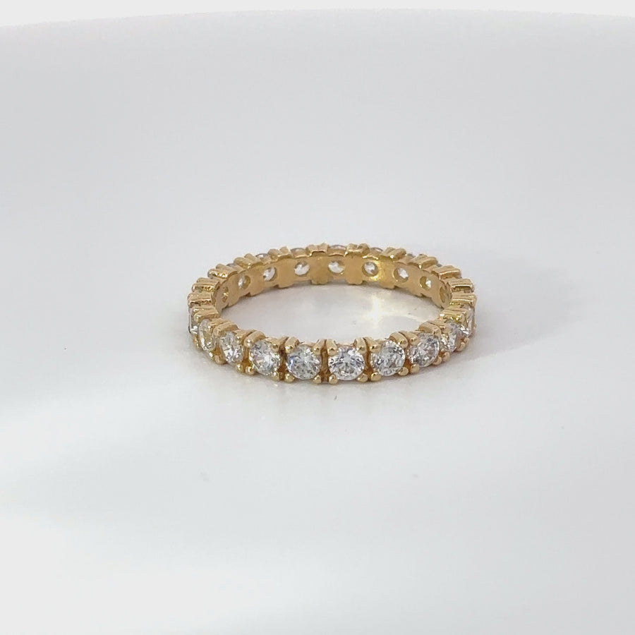 14k Gold Ring with All CZ for Women