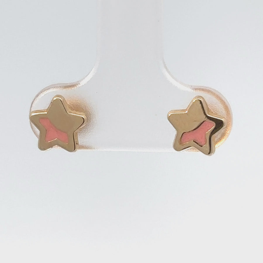 14k Gold Star Earrings for Babies