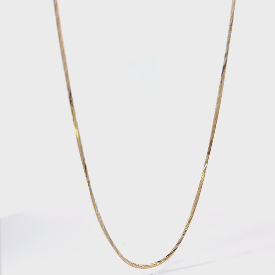 14k Gold Chain Fact Line 2 Tones