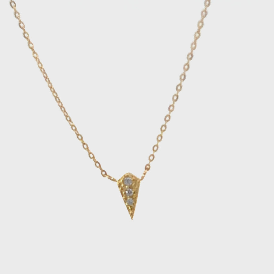 18k Gold Small Triangle Pendant Necklace for Women and Babies