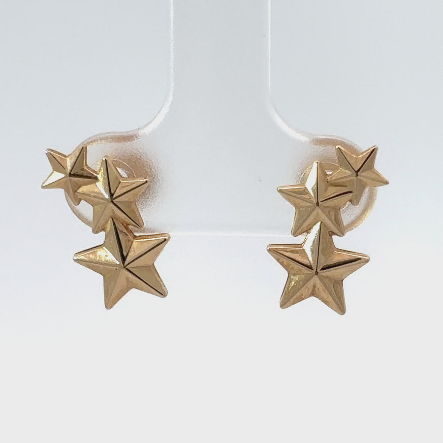 14k Gold Star Earrings for Babies