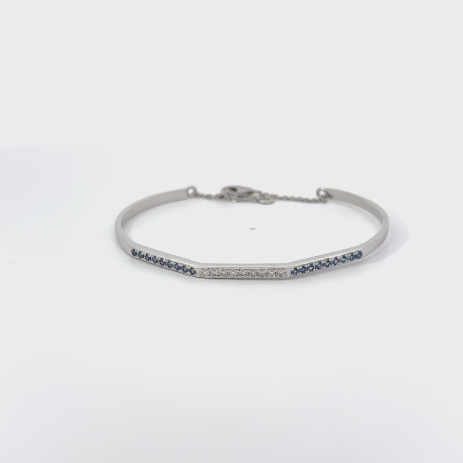 18k White Gold Bracelet with Sapphire and Diamond – Women's Jewelry