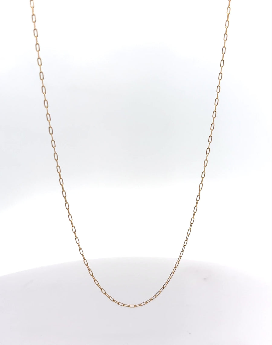 14K Yellow Gold 20-Inch Unisex Minimalist Chain Necklace