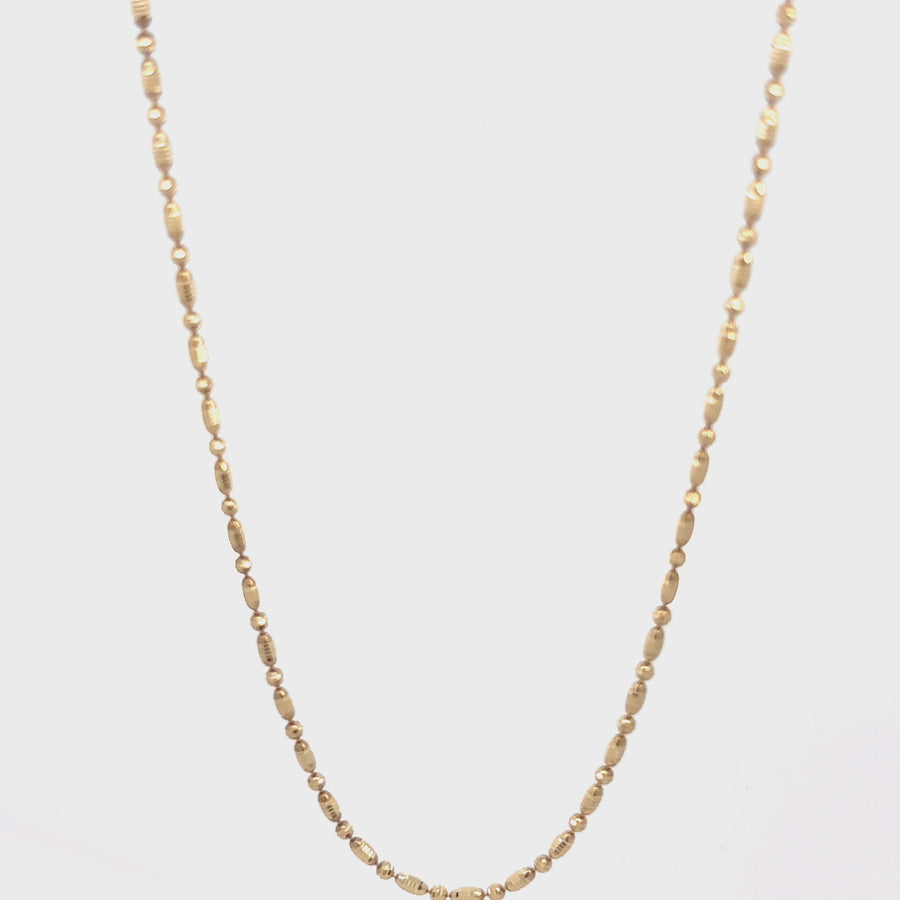 Faceted Chain in 14K Gold for Women, 20 Inches