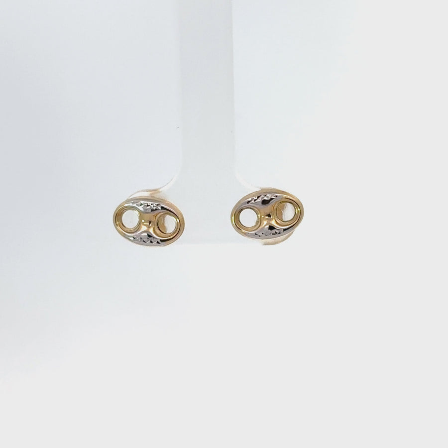 14k Two-Tone Gold Earrings