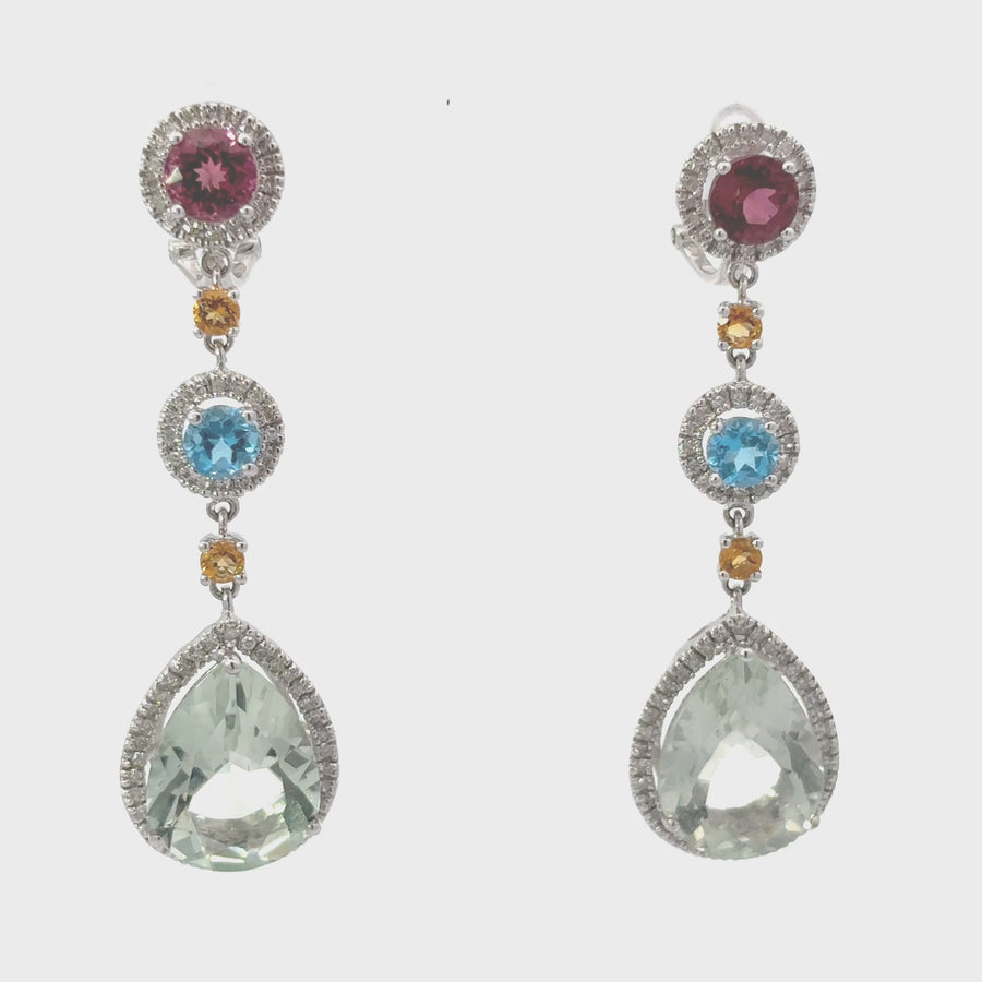 18k White Gold Earrings with 0.70 CTs Diamonds - Elegant Women's Jewelry