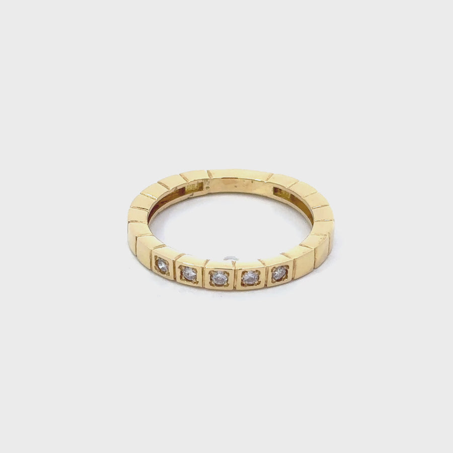 18k Gold Ring with White Stone – Size 6.5