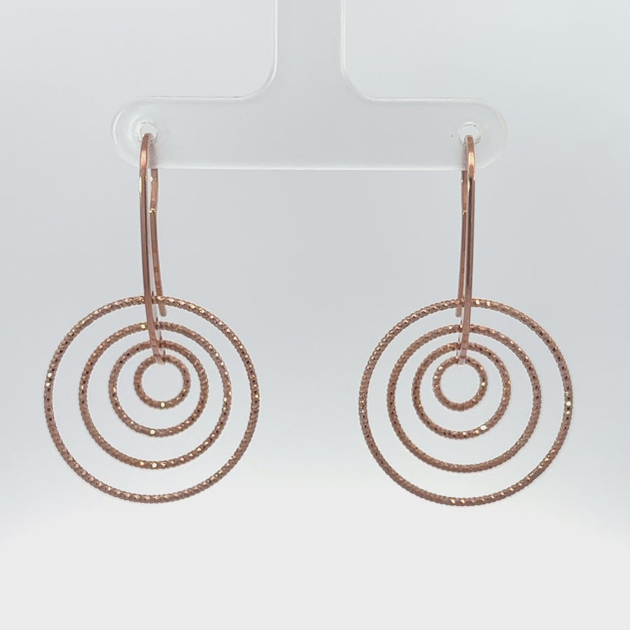 Silver Earrings with Circle Design – Women