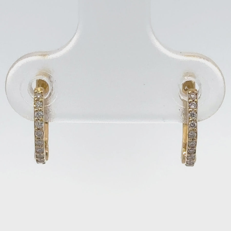 14k Gold Earrings with Diamonds – 0.13 CTs for Women