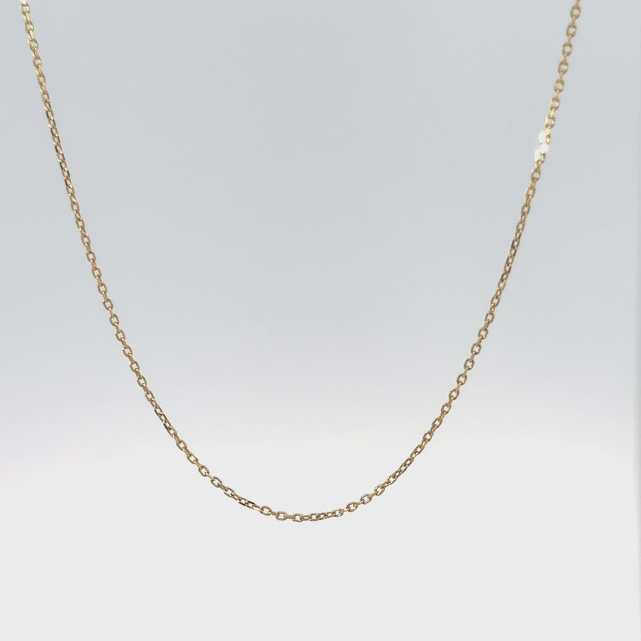 18k Gold Adjustable Chain Necklace for Unisex