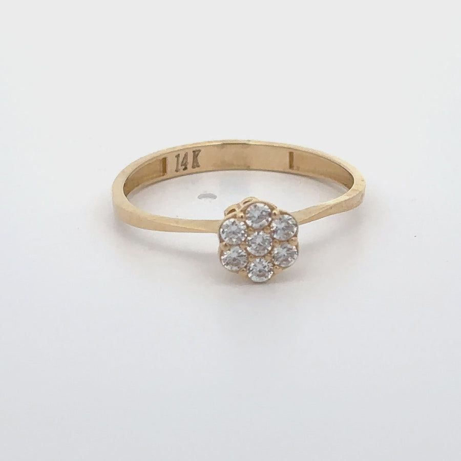 14k Gold Ring with CZ Solitaire for Women