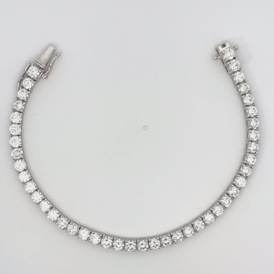 14k White Gold Bracelet with 9.66 CTS Lab Diamonds for Women