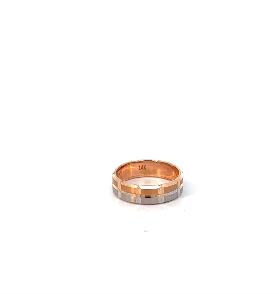 14k Two-Tone Rose and White Gold Ring