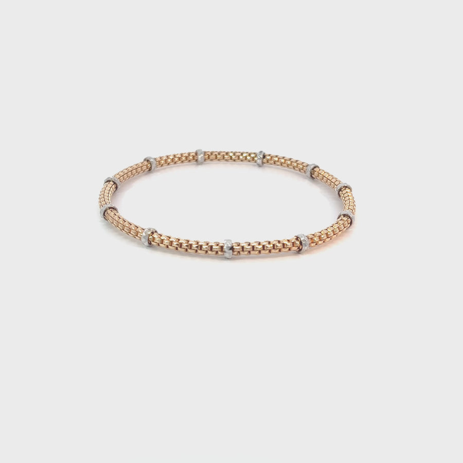 14k Two-Tone Elastic Bracelet for Men