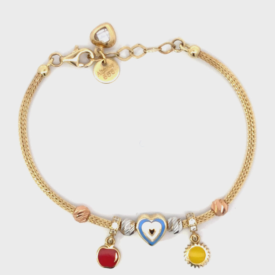 Adjustable 14k Gold Baby Bracelet - 13 to 16 cm