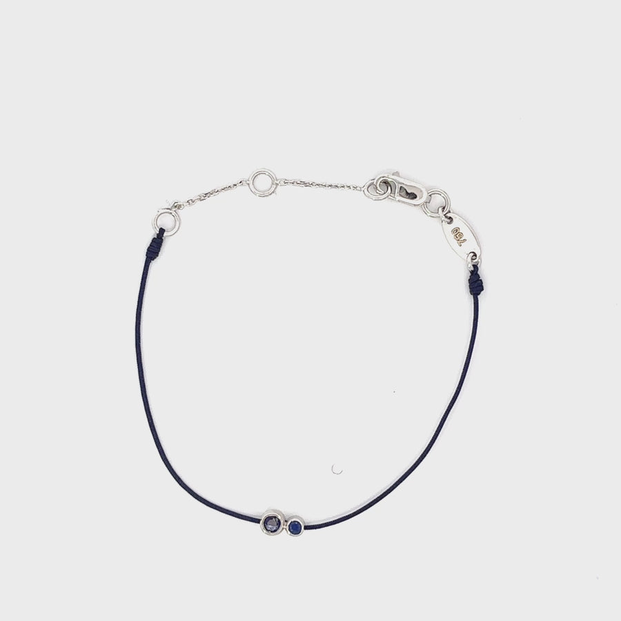 18k White Gold Adjustable Blue Bracelet – Elegant &amp; Chic