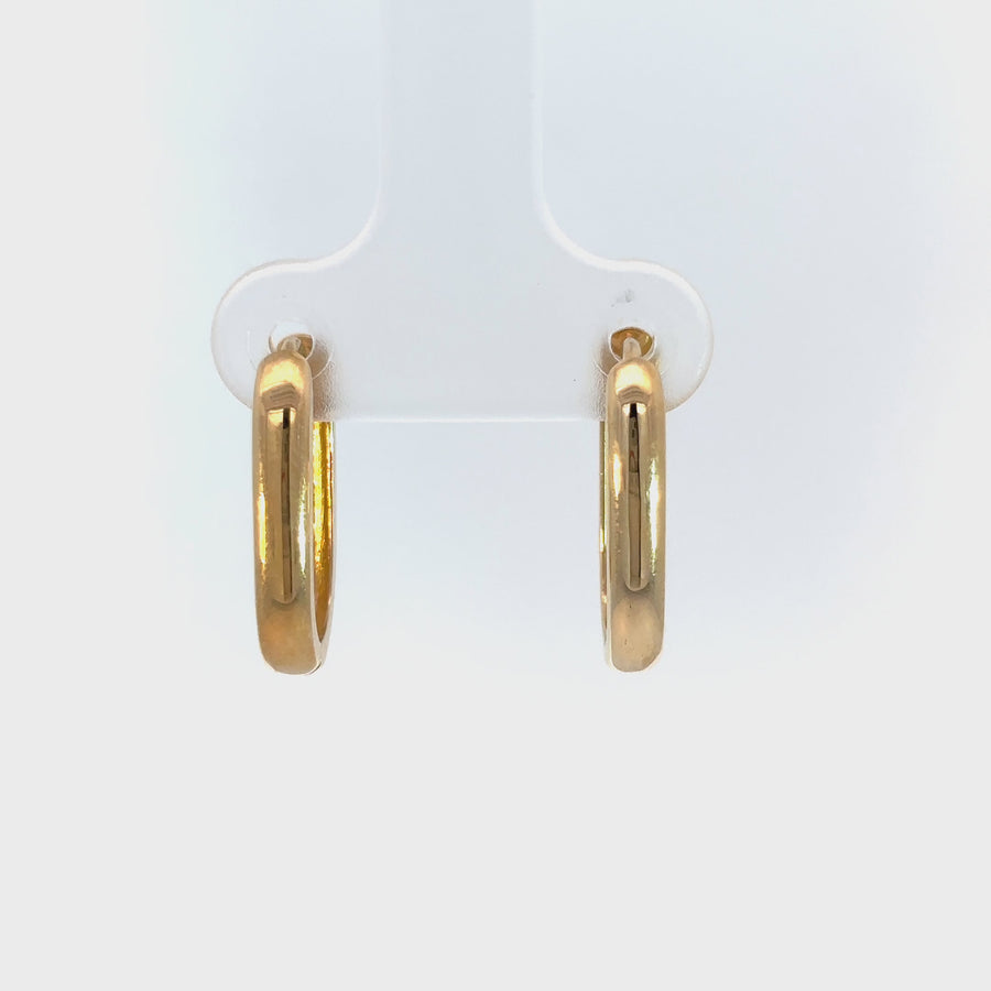 14K Gold Ear Link Oval SML Earrings for Women