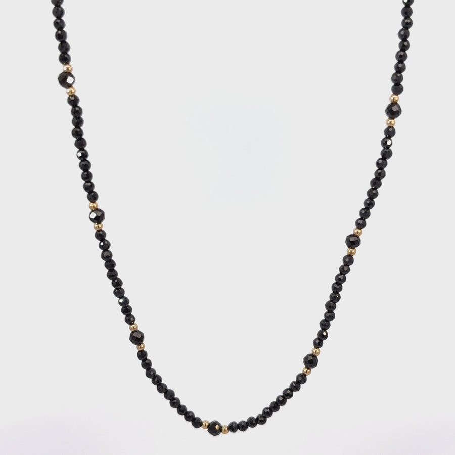 14k Gold Necklace with Synthetic Stones, 18 cm