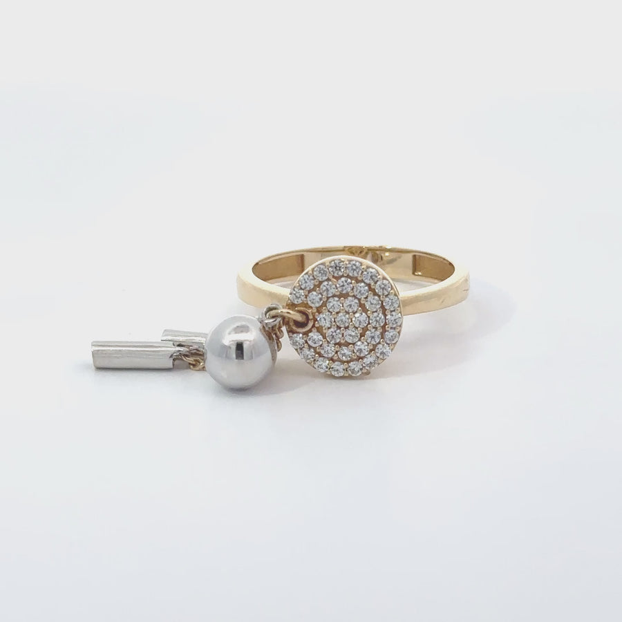 14k Gold Circle CZ Ring – Timeless Sparkle