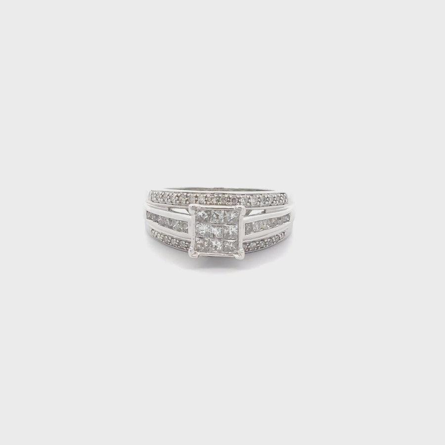 10k Gold WG Ring with 1 CTs Diamond