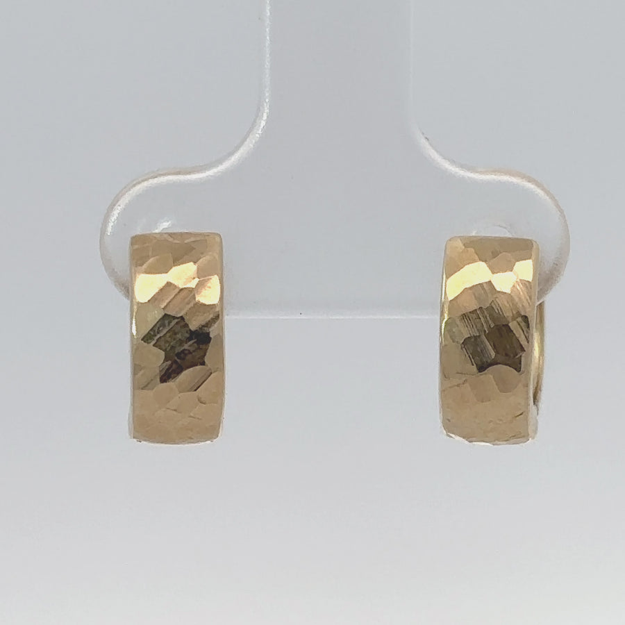 14k Gold Hugg Faceted XS Earrings for Baby