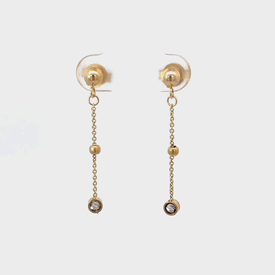 4k Gold Drop Earrings with CZ – Elegant and Timeless