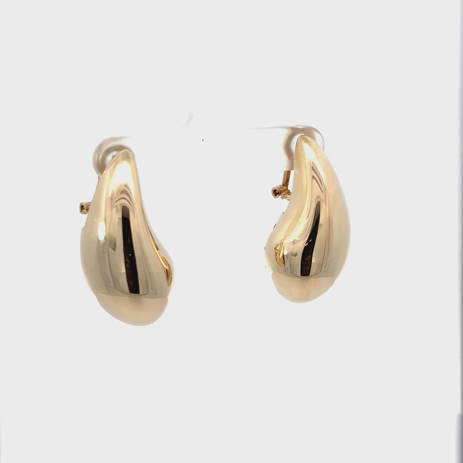 14k Gold Large Drop Earrings – Statement Elegance