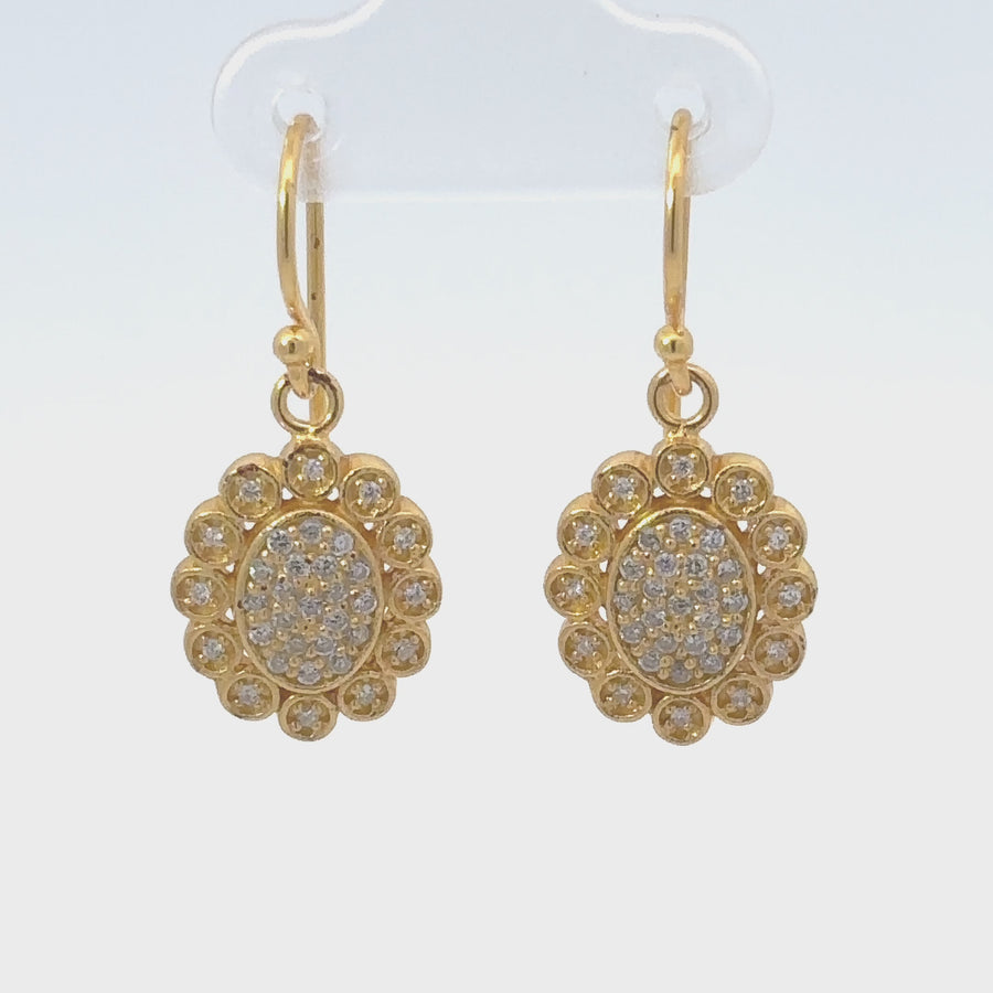 Yellow Gold Flower Earrings