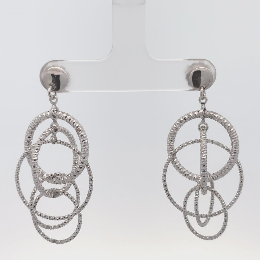 Two-Toned Silver Earrings for Women