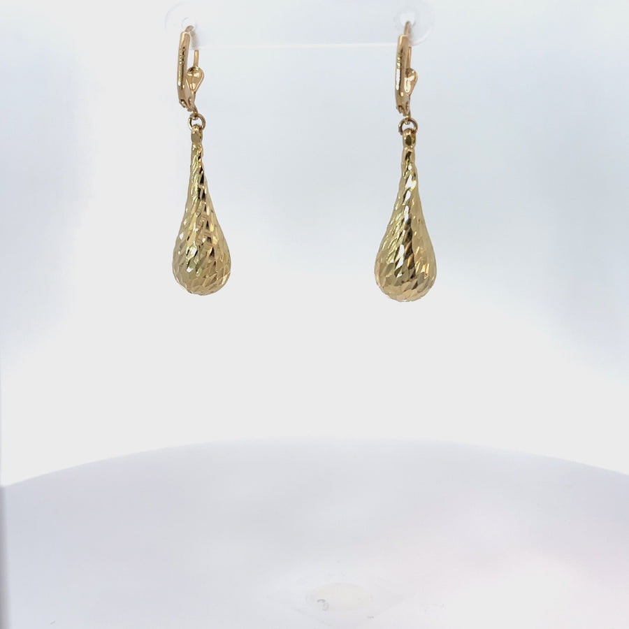 Faceted Drop Earrings in 14K Gold for Women