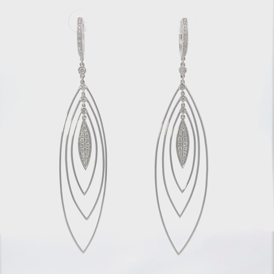 14k White Gold Earrings with Diamonds