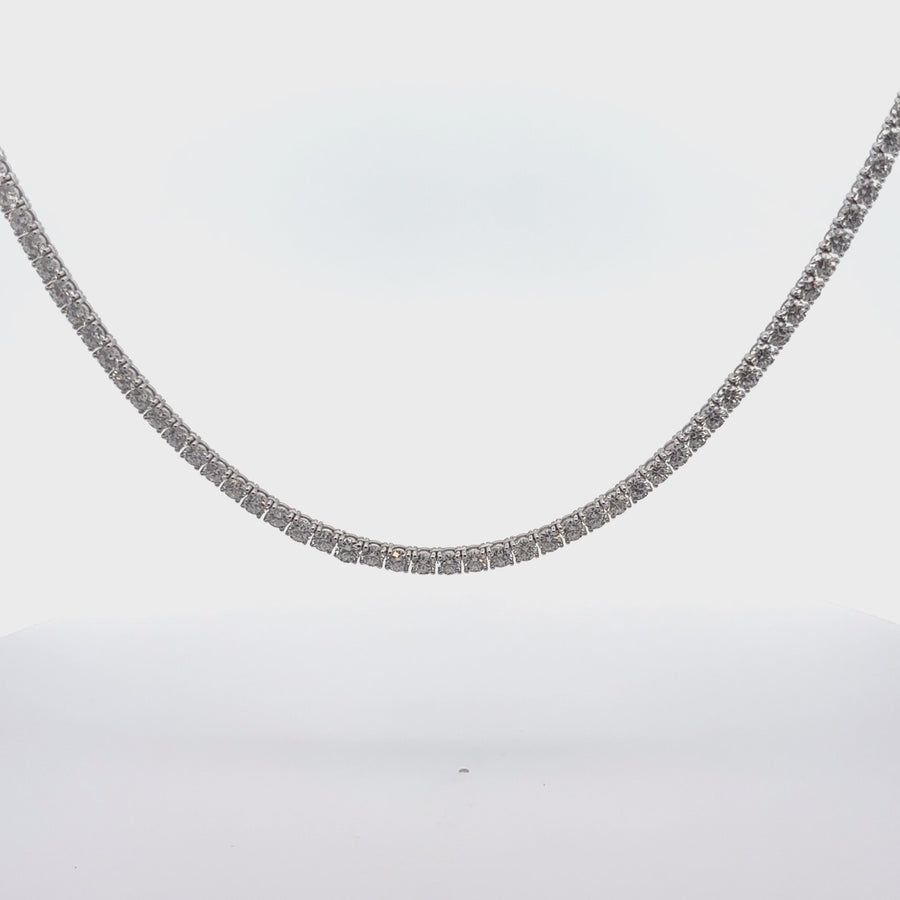 14k White Gold Necklace with 18.25 CTS Lab Diamond for Women