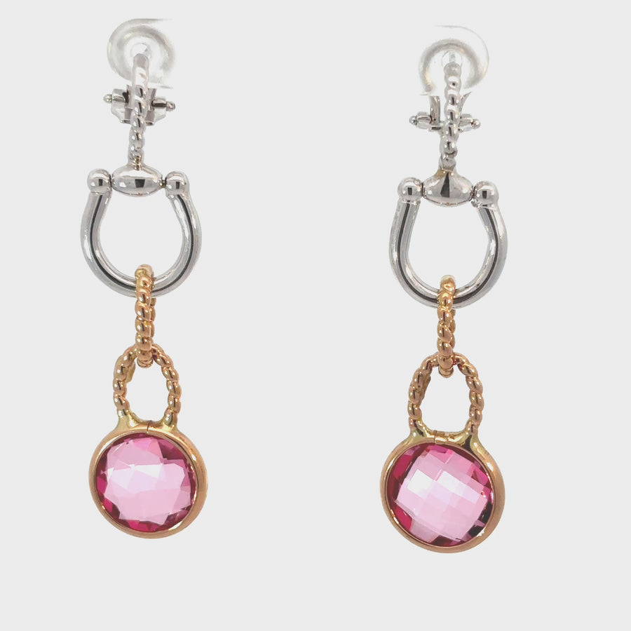 14k Gold Earrings 2 Tones Maria Pink – Women's Jewelry